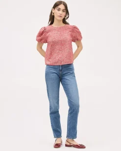Easy-Care Blouse with Short Puffy Sleeves