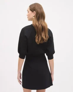 Elbow-Sleeve Buttoned-Down Cardigan