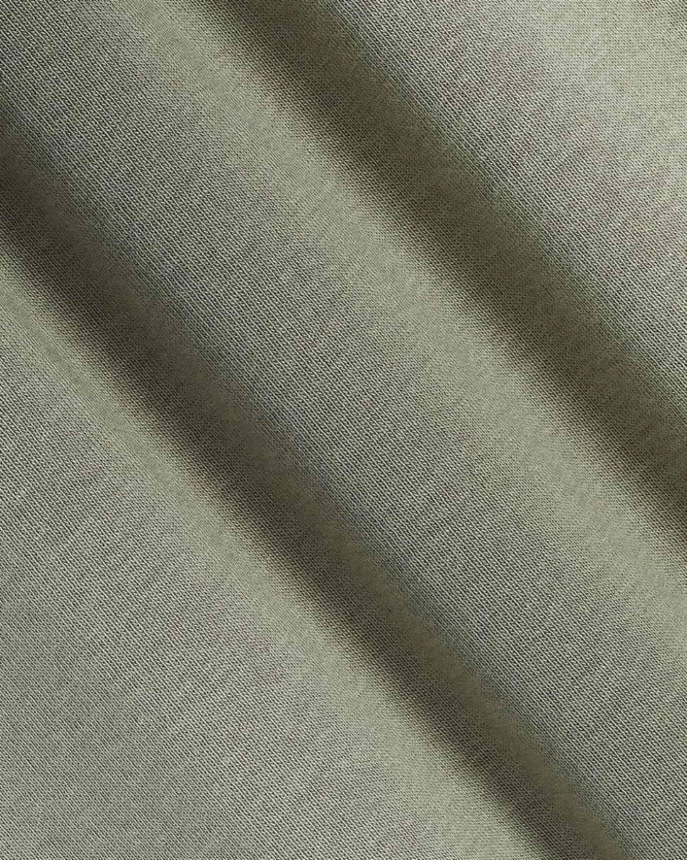Elbow-Sleeve Crew-Neck Fitted Ribbed Tee