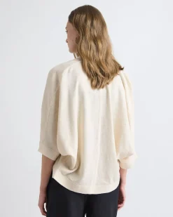 Elbow-Sleeve Linen-Blend Bolero