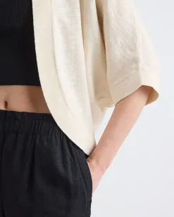 Elbow-Sleeve Linen-Blend Bolero