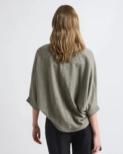 Elbow-Sleeve Linen-Blend Bolero