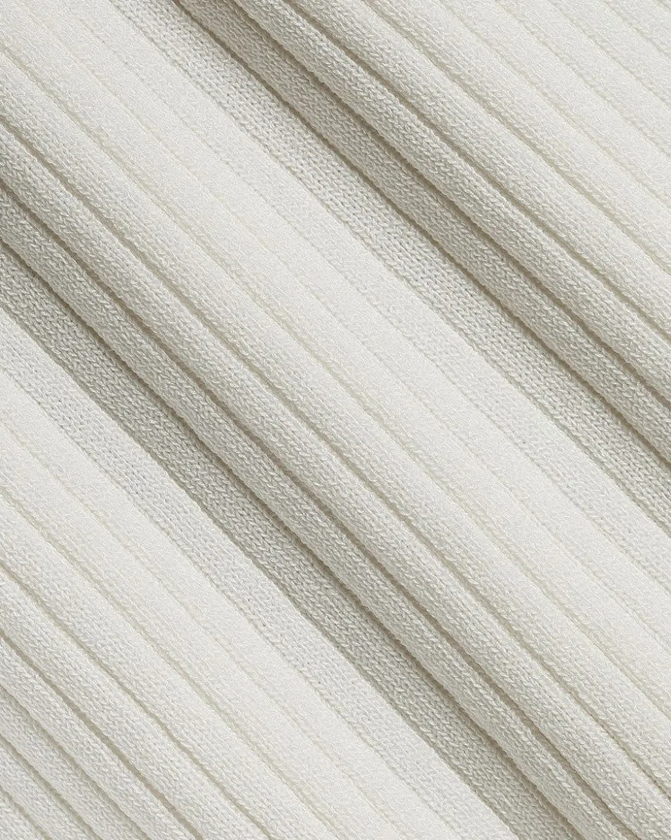 Elbow-Sleeve Ribbed Sweater