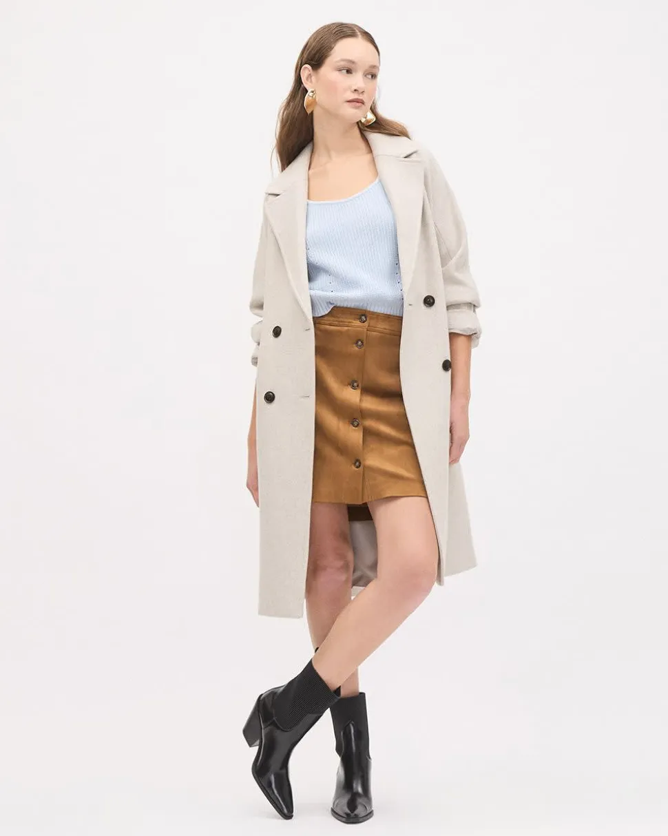 Elbow-Sleeve Square-Neck Cropped Textured Top