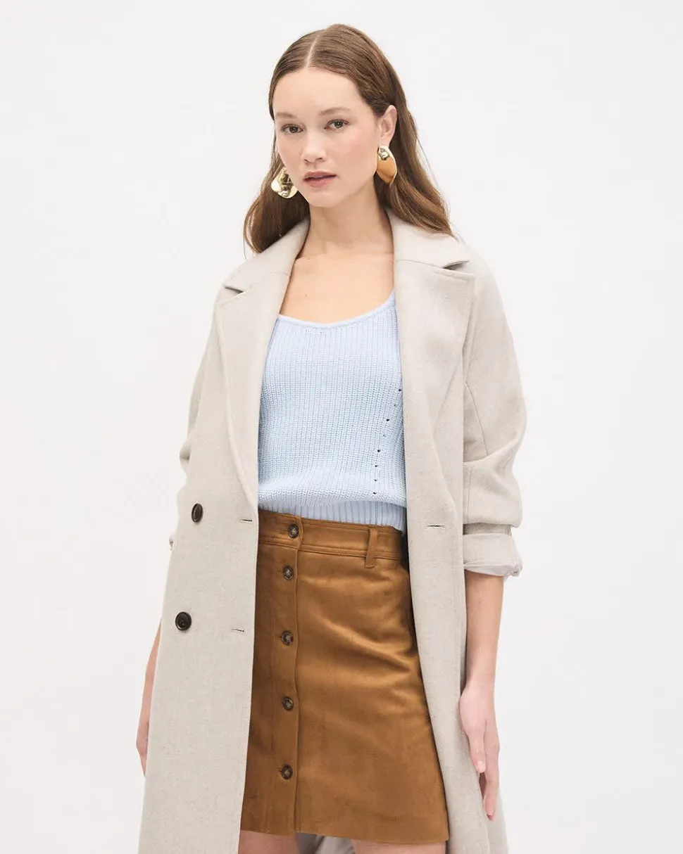 Elbow-Sleeve Square-Neck Cropped Textured Top