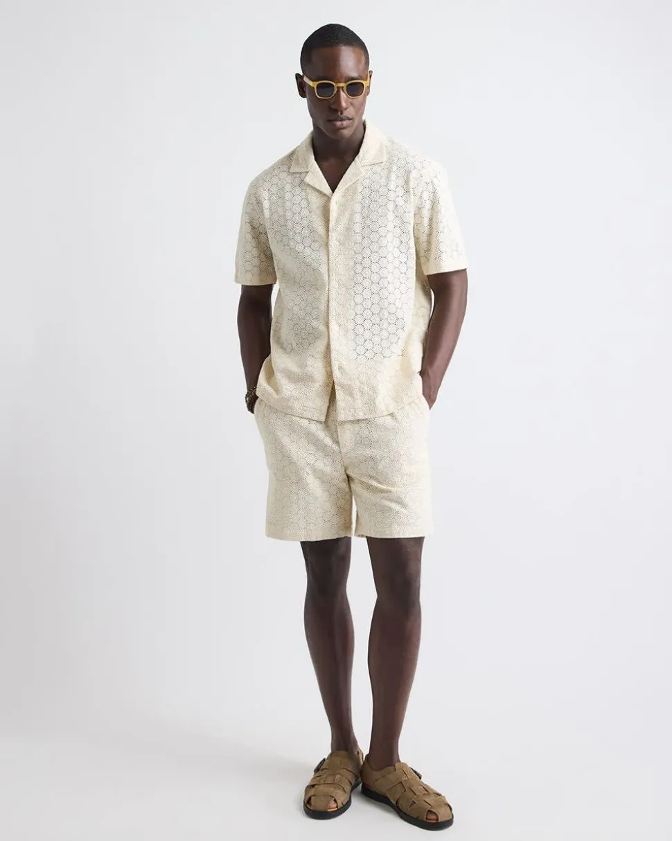 Embroidered Short with Elastic Waistband