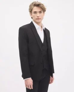 Essential Black Wool-Blend Suit Blazer
