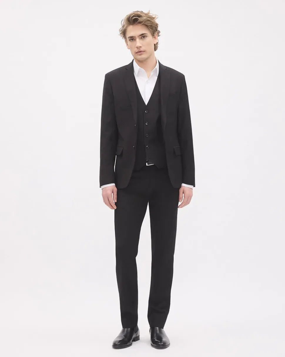 Essential Black Wool-Blend Suit Blazer