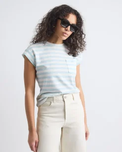 Extended-Sleeve Crew-Neck Linen-Blend Top