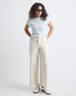 Extended-Sleeve Crew-Neck Linen-Blend Top