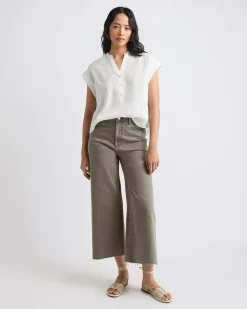 Extended-Sleeve V-Neck Blouse
