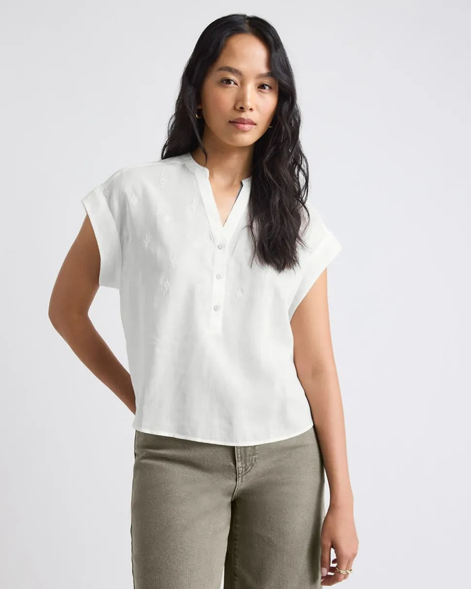 Extended-Sleeve V-Neck Blouse