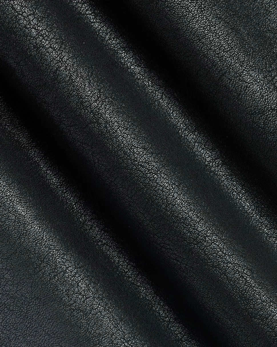 Faux Leather Bomber Jacket