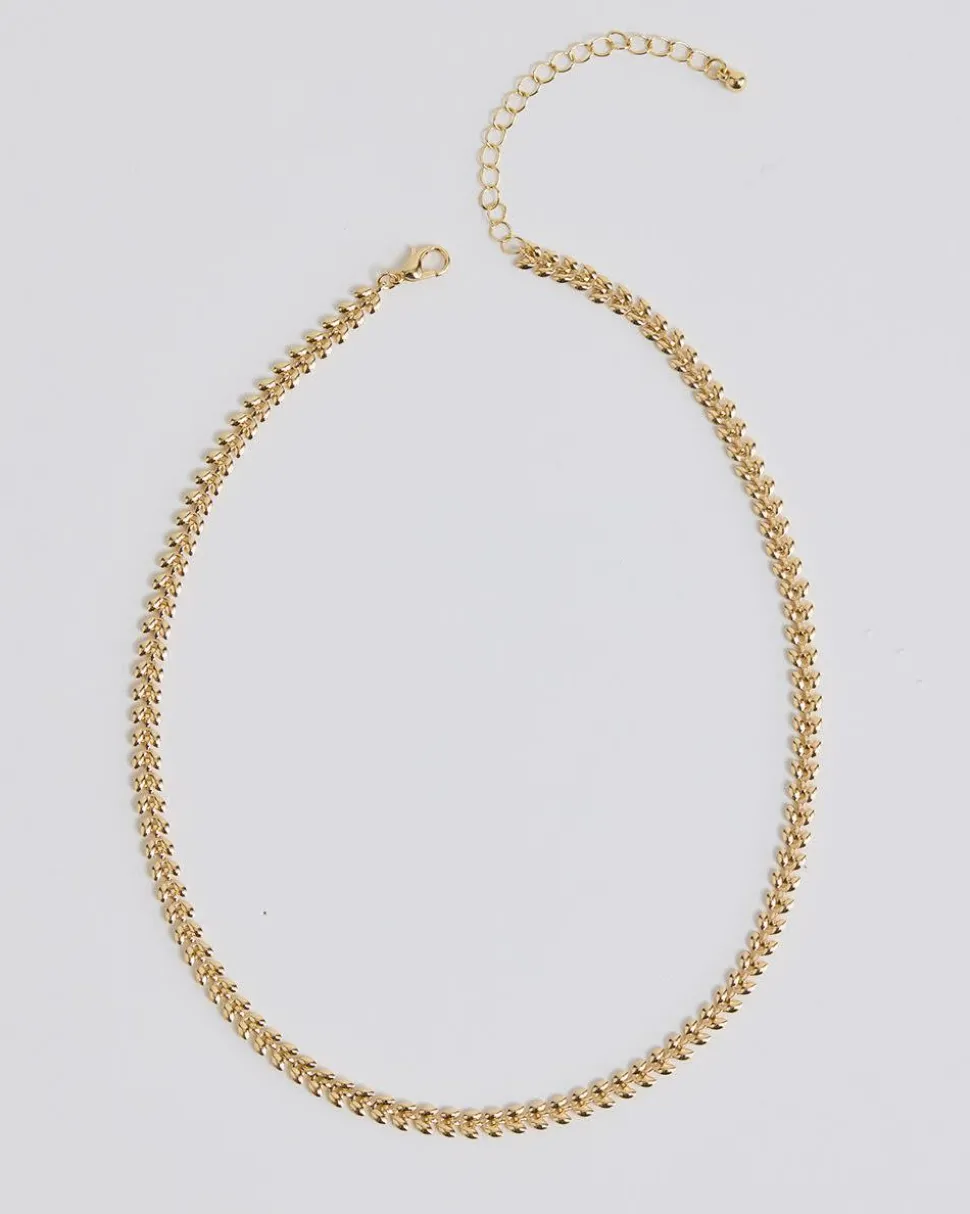 Golden Leaf Link Necklace