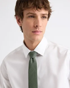 Green Skinny Tie with Micro Pattern