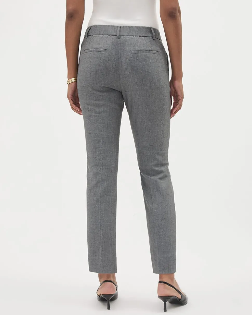 Grey Straight-Leg Mid-Rise Pant