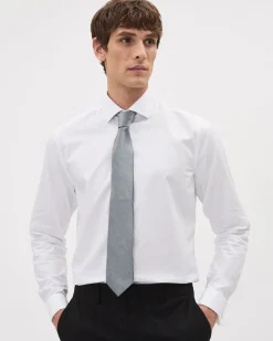 Grey Textured Regular Tie