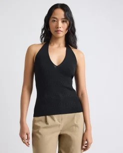 Halter-Neck Fancy-Stitch Tank