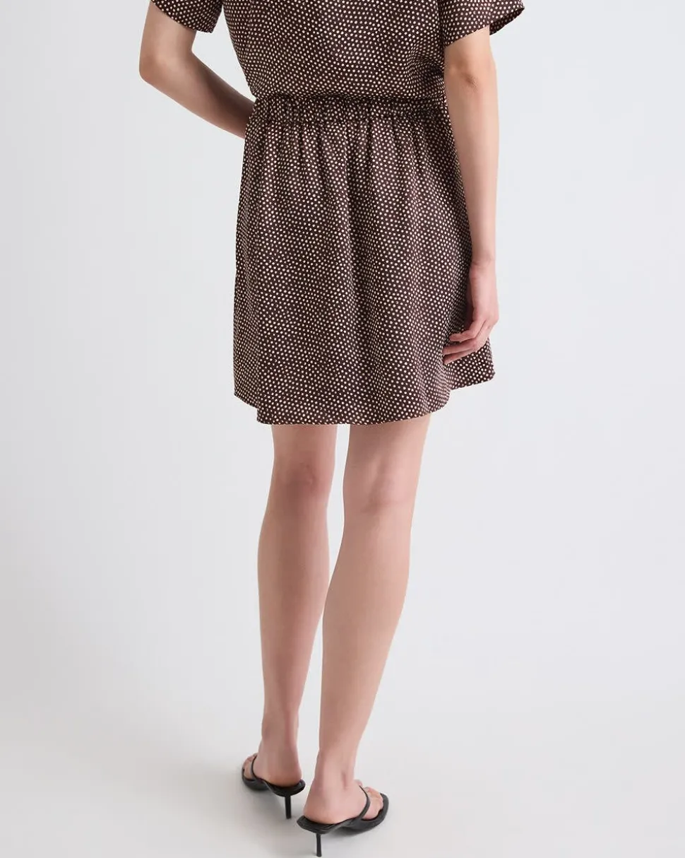 High-Rise A-Line Satin Mini Skirt