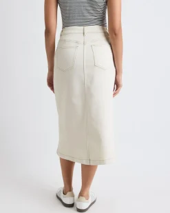High-Rise Denim Maxi Skirt