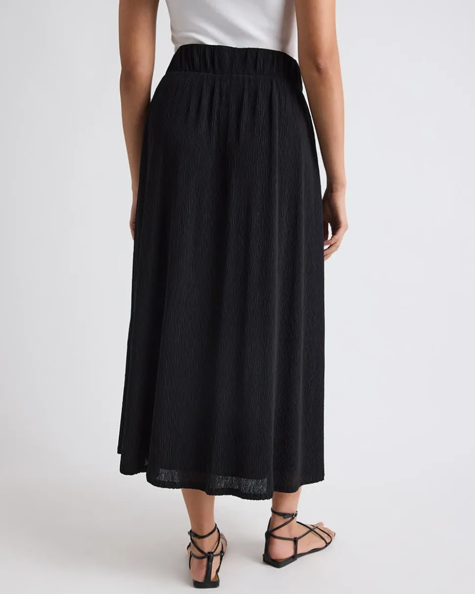 High-Rise Flare Midi Skirt