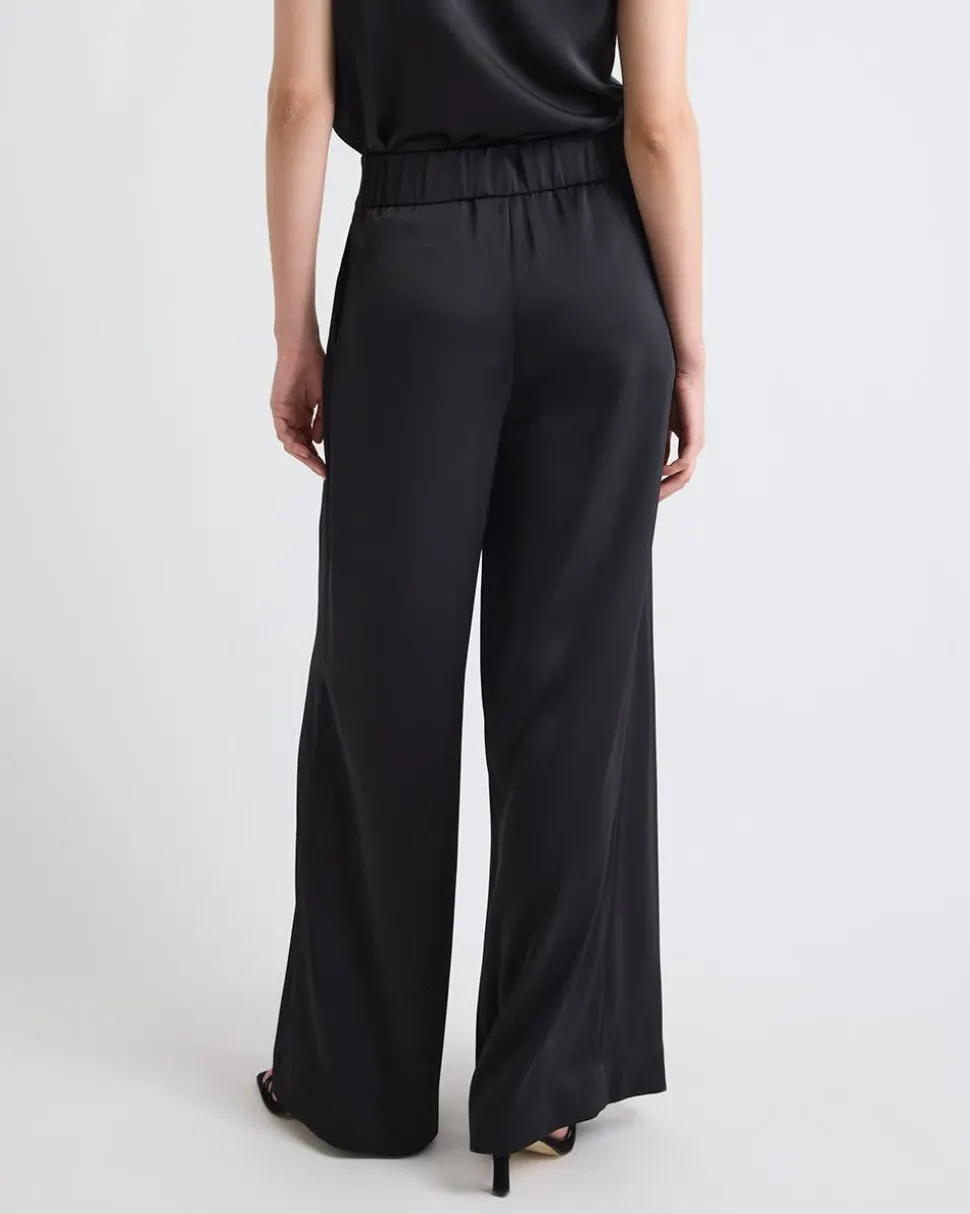 High-Rise Satin Palazzo Pant