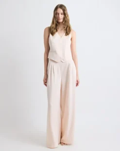 High-Rise Satin Palazzo Pant