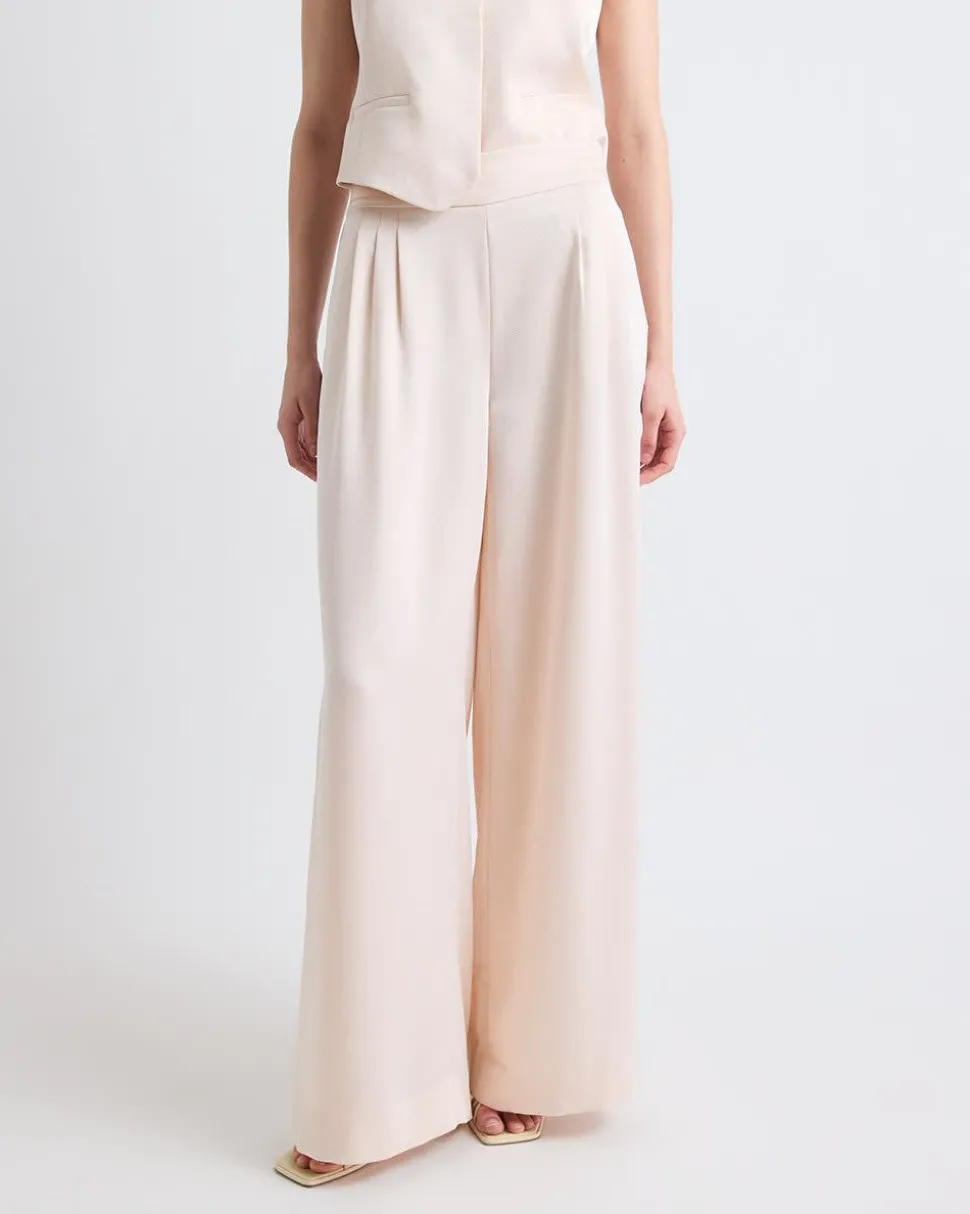 High-Rise Satin Palazzo Pant