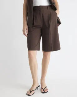 High-Rise Wide-Leg Long Bermuda