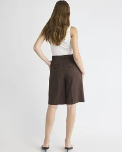 High-Rise Wide-Leg Long Bermuda