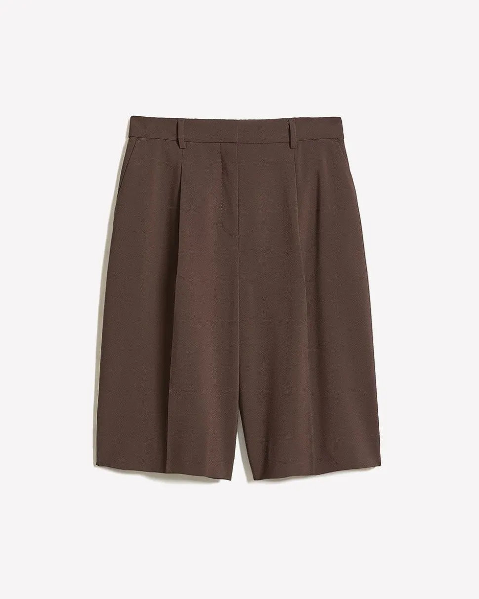 High-Rise Wide-Leg Long Bermuda