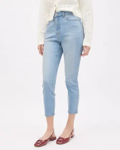 Light Blue High-Rise Cropped Natalie Jegging