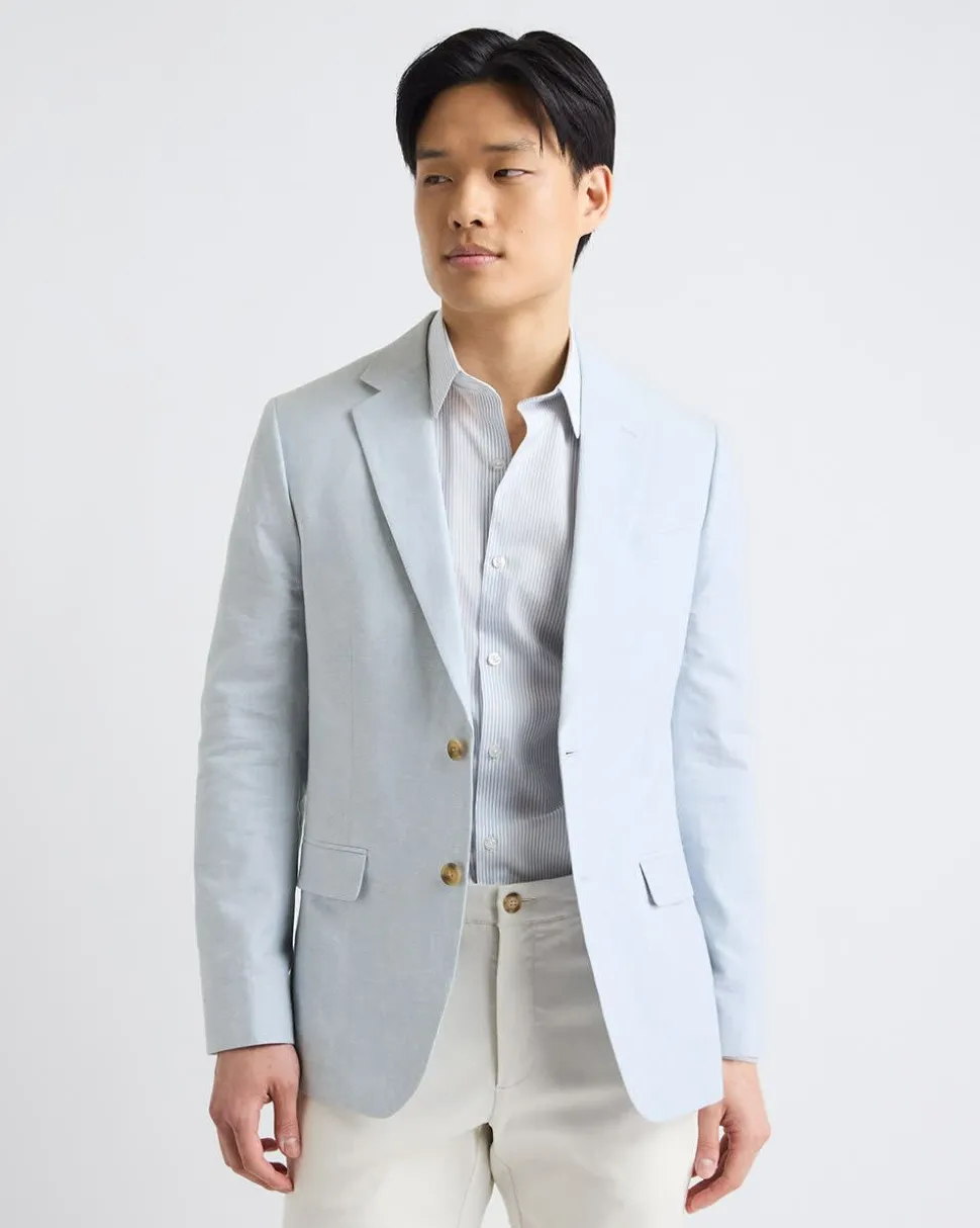 Light Blue Linen-Blend Blazer