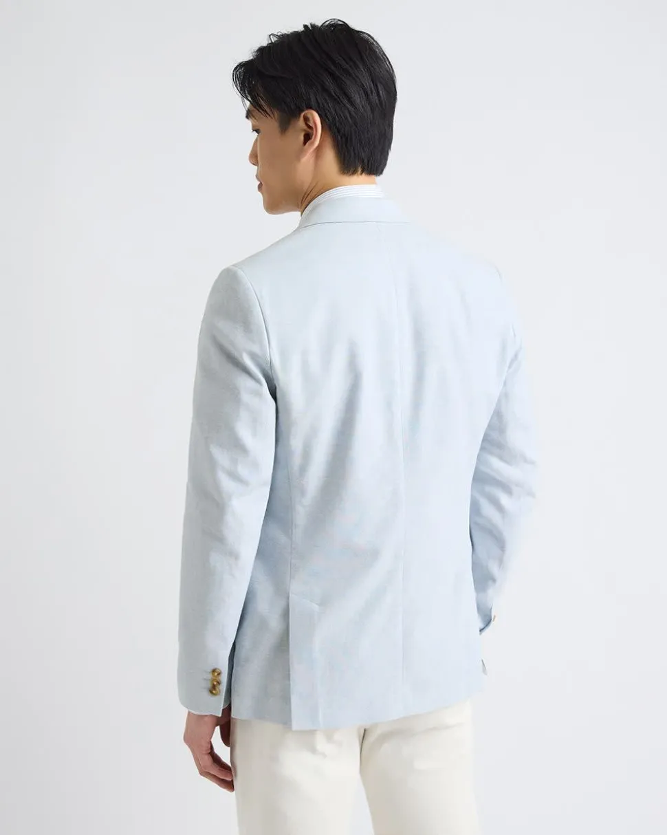 Light Blue Linen-Blend Blazer