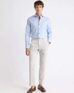 Light Blue Slim-Fit Dobby Dress Shirt