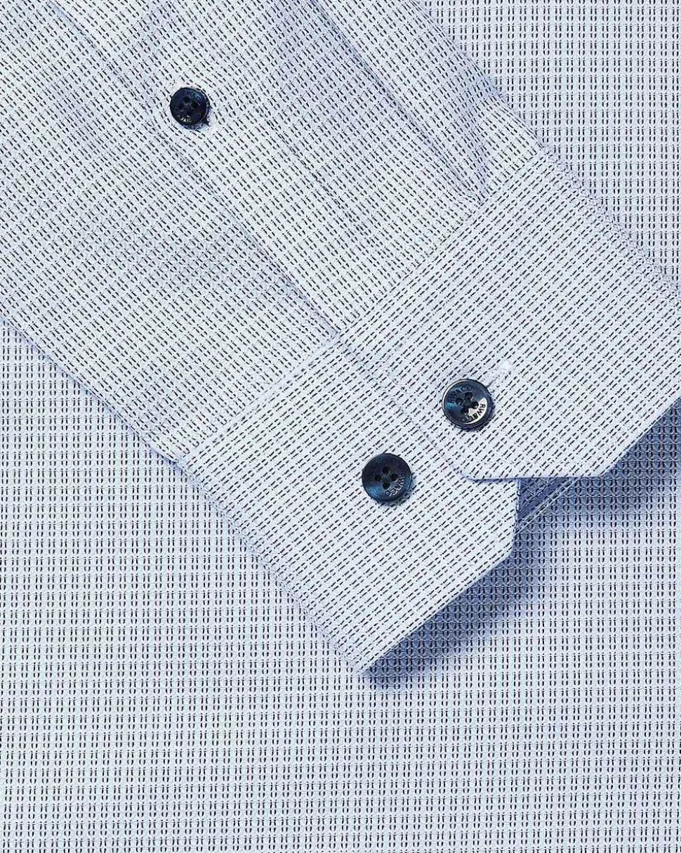 Light Blue Slim-Fit Dobby Dress Shirt