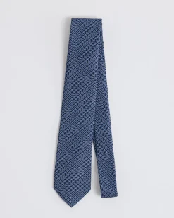 Light Blue Wide Tie with Chain Pattern