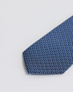 Light Blue Wide Tie with Chain Pattern