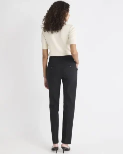 Limitless Black Mid-Rise Long Slim-Leg Signature Pant