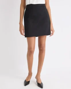 Limitless Black Straight Mini Skirt
