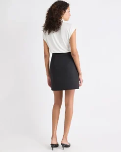 Limitless Black Straight Mini Skirt