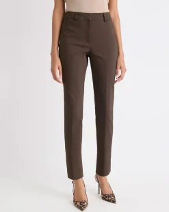 Limitless Brown Mid-Rise Slim-Leg Signature Ankle Pant