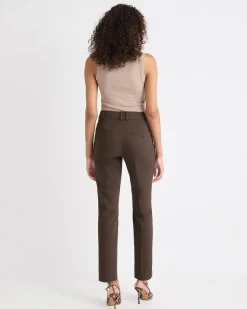 Limitless Brown Mid-Rise Slim-Leg Signature Ankle Pant