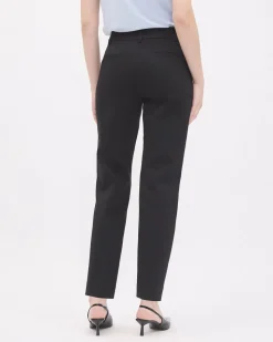 Limitless Straight-Leg Mid-Rise Black Ankle Pant