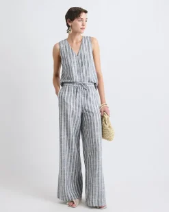 Linen High-Rise Wide-Leg Pant