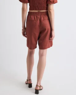 Linen High-Waisted Bermuda