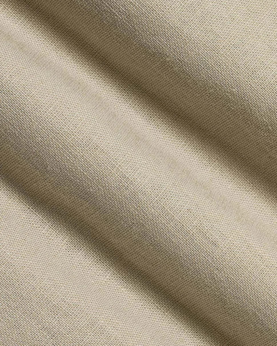 Linen-Blend Pants with Elastic Waistband and Drawstring