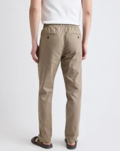 Linen-Blend Pants with Elastic Waistband and Drawstring