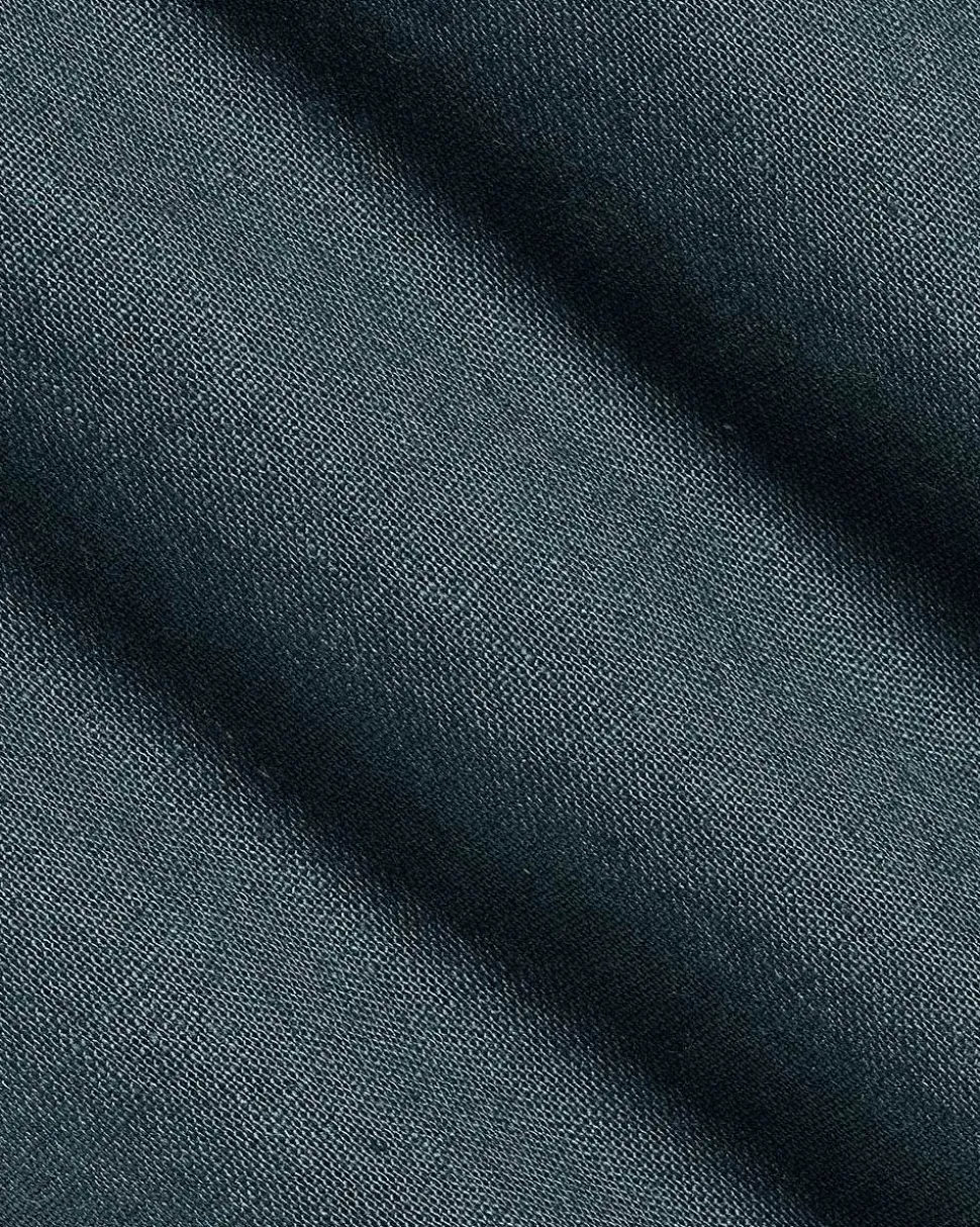 Linen-Blend Pants with Elastic Waistband and Drawstring