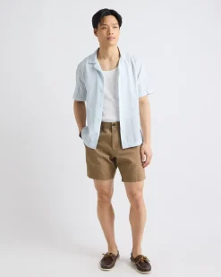 Linen-Blend Short with Elastic Waistband